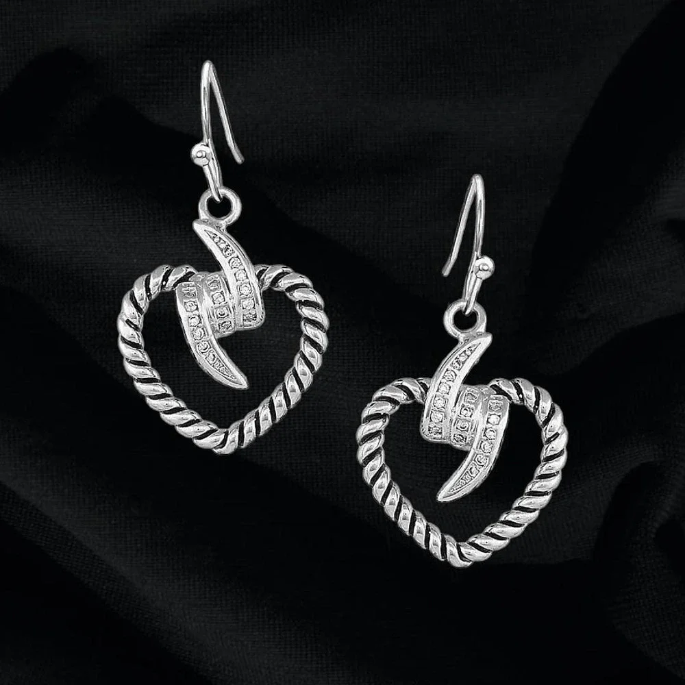 Montana Silversmiths Electric Heart Cubic Zirconia‎ Earrings Retail $55 ~ NEW